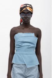 MALLORY THE LABEL Maya Denim Top Ντένιμ Τοπ
