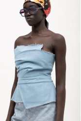 MALLORY THE LABEL Maya Denim Top Ντένιμ Τοπ