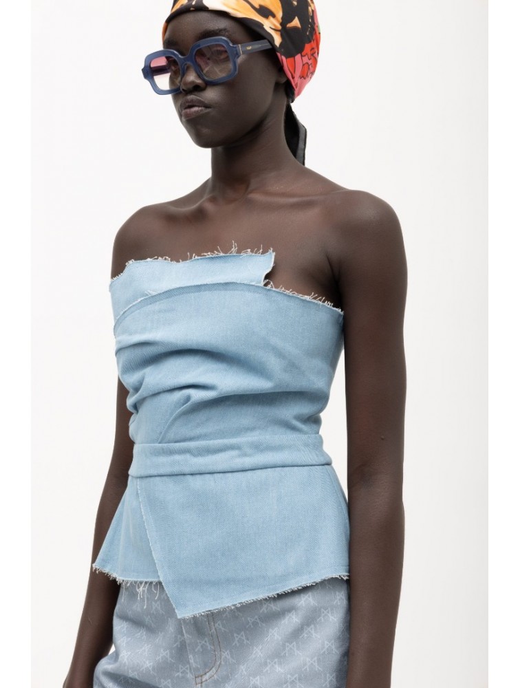MALLORY THE LABEL Maya Denim Top Ντένιμ Τοπ