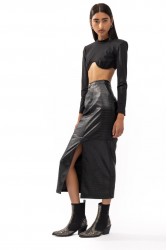 MALLORY THE LABEL Mela Black Top Μαύρο Τοπ