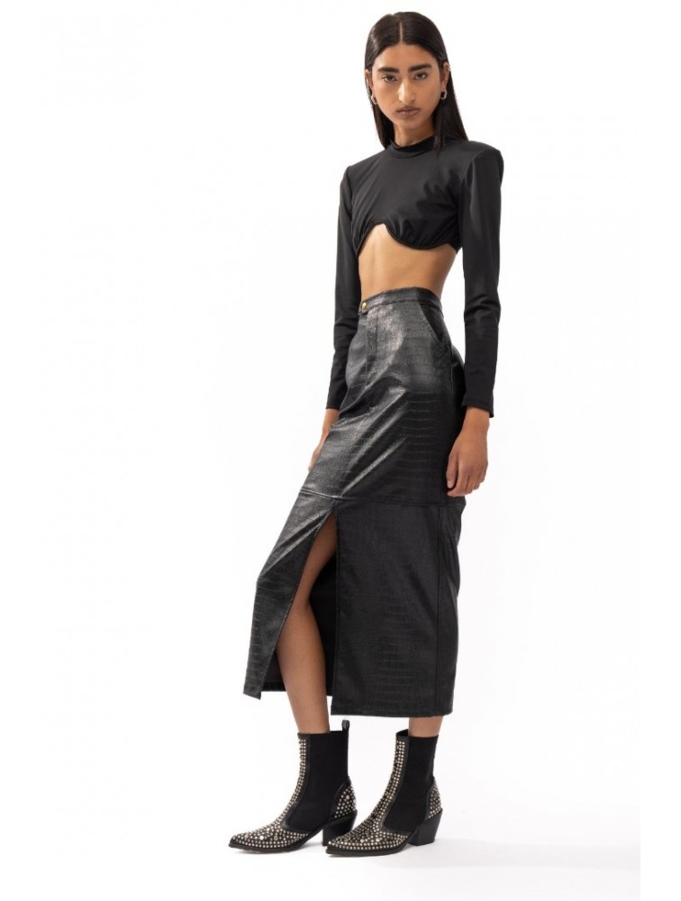 MALLORY THE LABEL Mela Black Top Μαύρο Τοπ