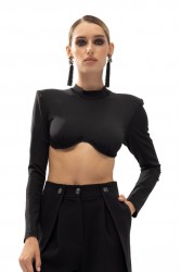 MALLORY THE LABEL Mela Black Top Μαύρο Τοπ