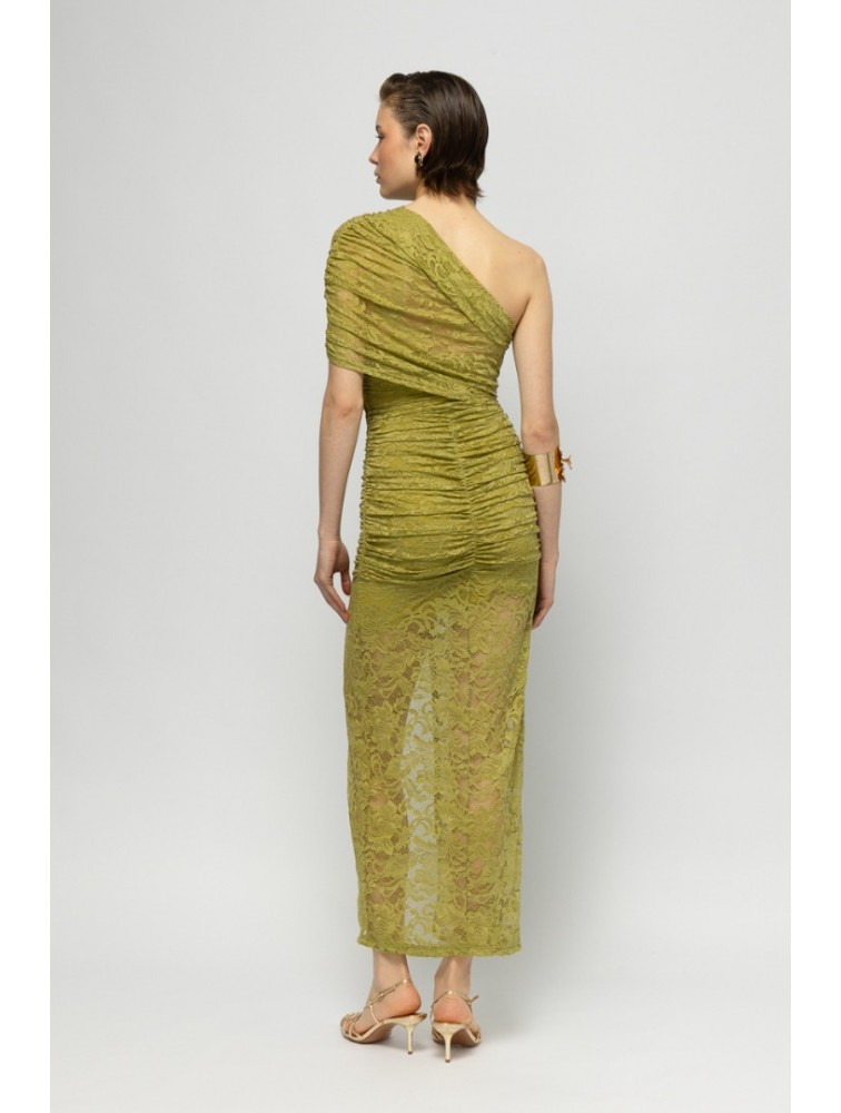 MALLORY THE LABEL Melia Lace Dress Lime