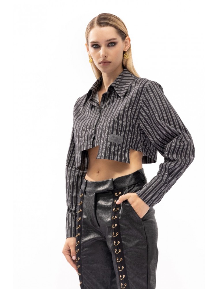 MALLORY THE LABEL Midtown Leather Pants Μαύρο δερμάτινο παντελόνι
