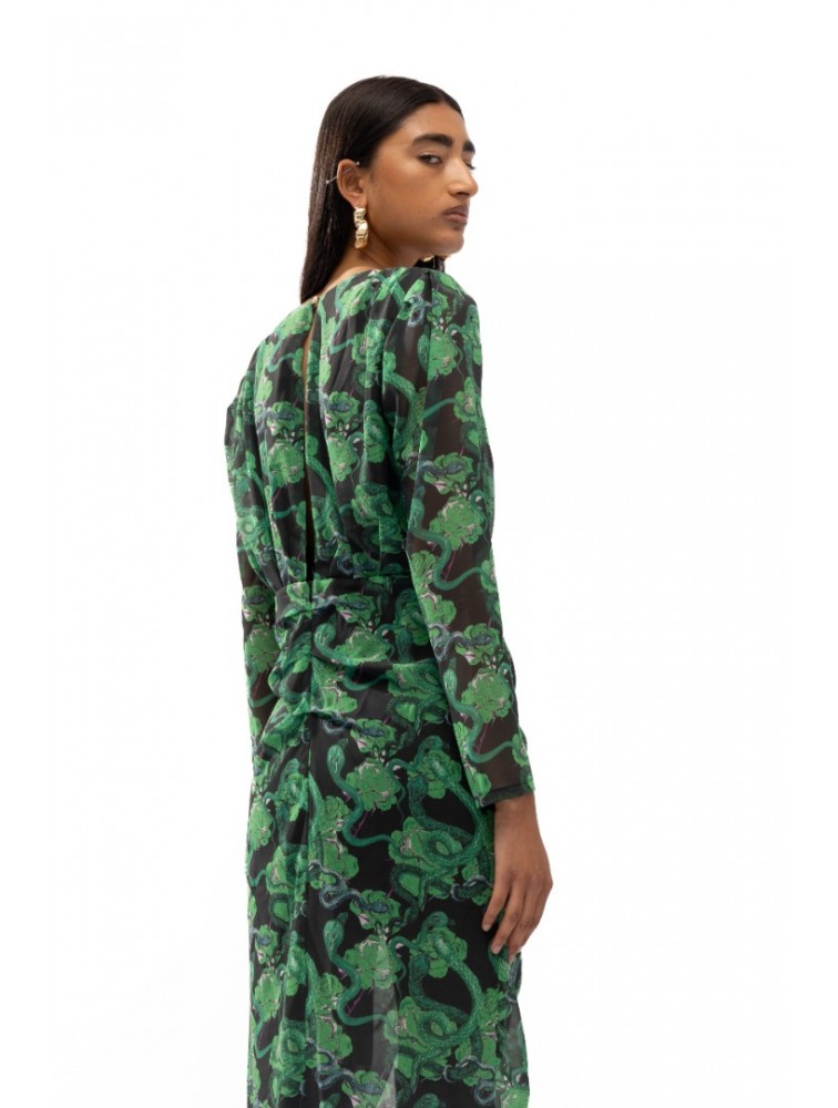 MALLORY THE LABEL Milan Green Dress Πράσινο Φόρεμα