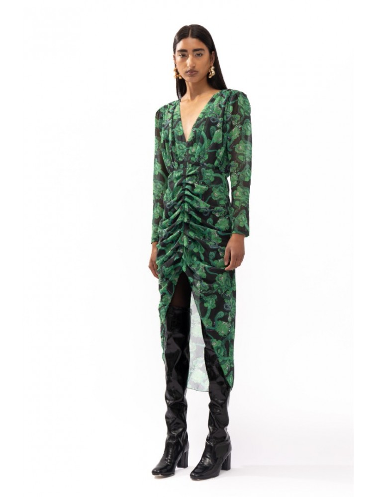 MALLORY THE LABEL Milan Green Dress Πράσινο Φόρεμα