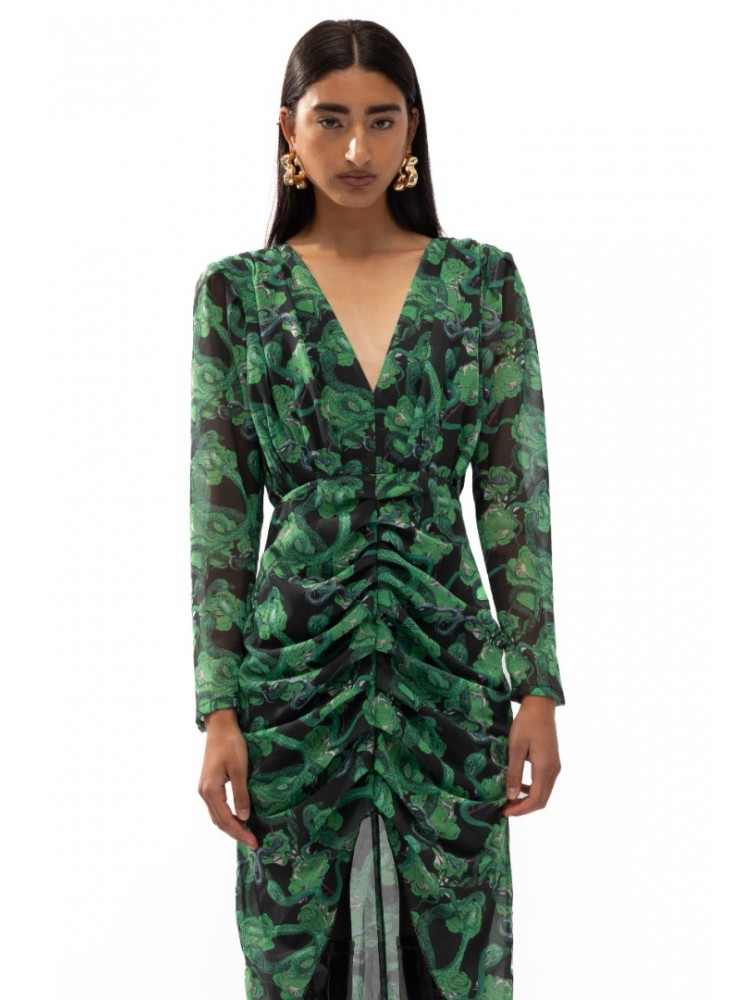MALLORY THE LABEL Milan Green Dress Πράσινο Φόρεμα