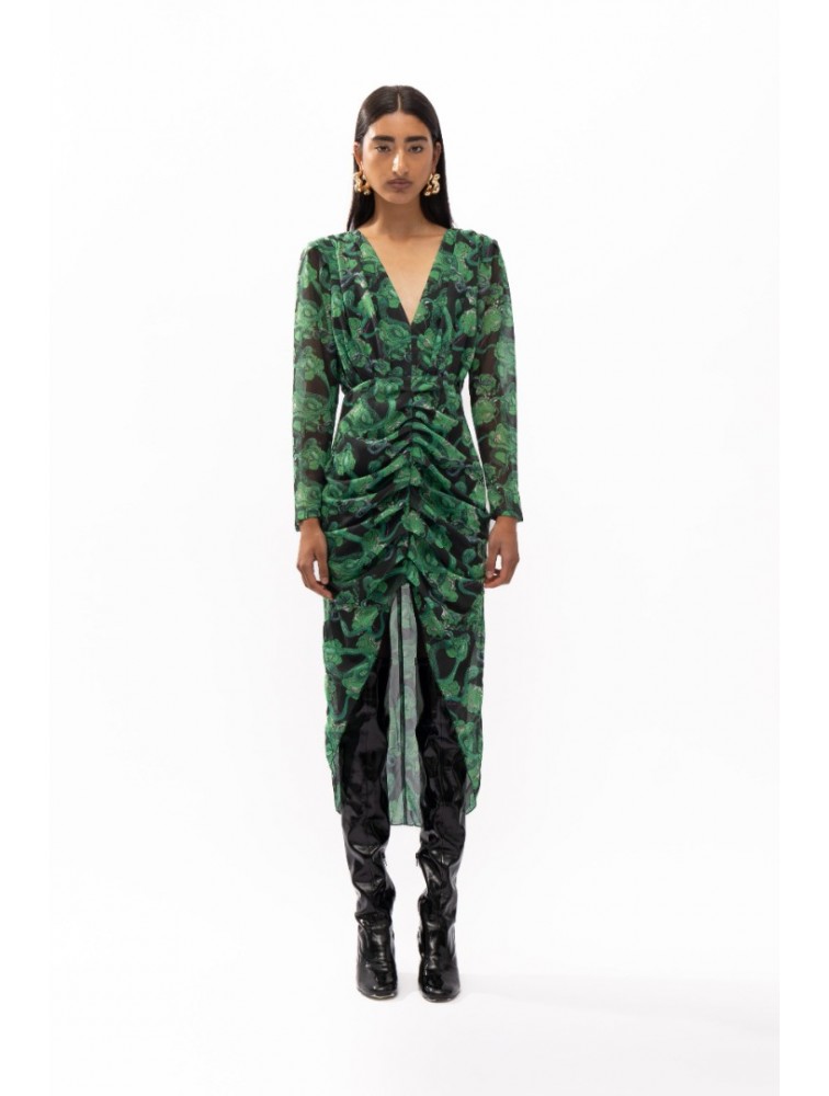 MALLORY THE LABEL Milan Green Dress Πράσινο Φόρεμα