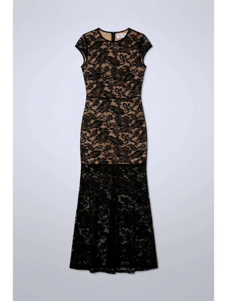 MALLORY THE LABEL Moonveil Black Dress Μαύρο Φόρεμα με Δαντέλα