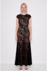 MALLORY THE LABEL Moonveil Black Dress Μαύρο Φόρεμα με Δαντέλα