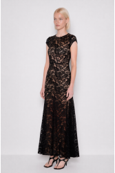 MALLORY THE LABEL Moonveil Black Dress Μαύρο Φόρεμα με Δαντέλα