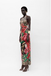MALLORY THE LABEL Naisha Tiger Print Bloom Dress Τιγρέ Φόρεμα