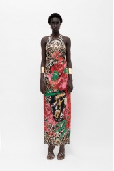 MALLORY THE LABEL Naisha Tiger Print Bloom Dress Τιγρέ Φόρεμα
