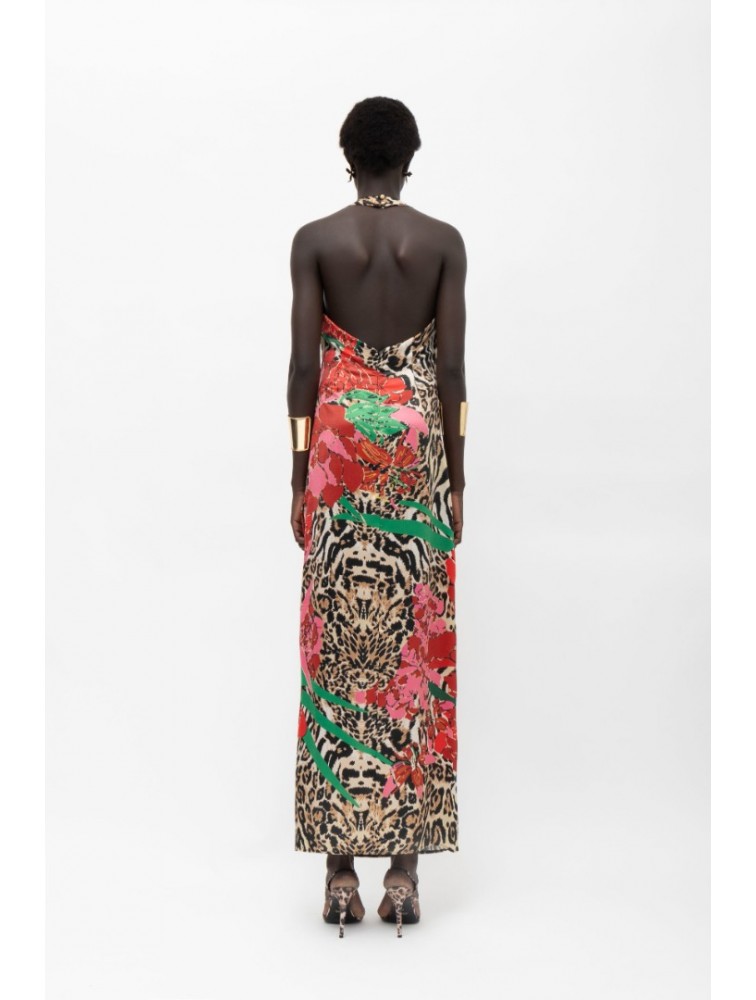 MALLORY THE LABEL Naisha Tiger Print Bloom Dress Τιγρέ Φόρεμα