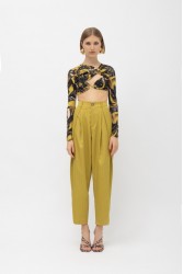 MALLORY THE LABEL Nulu Lime Pants Λάιμ Ριγέ Παντελόνα