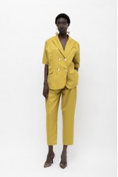 MALLORY THE LABEL Nulu Lime Pants Λάιμ Ριγέ Παντελόνα