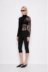 MALLORY THE LABEL Pandora Black Lace Top Μαύρο Δαντελένιο Τοπ