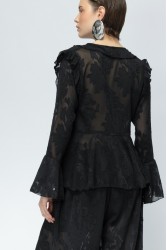 MALLORY THE LABEL Passionfruit Black Cardigan Μαύρο Top