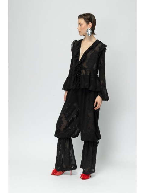 MALLORY THE LABEL Passionfruit Black Cardigan 