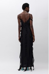 MALLORY THE LABEL Poison Black Dress Μαύρο φόρεμα με βολάν