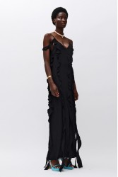 MALLORY THE LABEL Poison Black Dress Μαύρο φόρεμα με βολάν