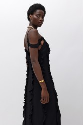 MALLORY THE LABEL Poison Black Dress Μαύρο φόρεμα με βολάν