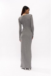 MALLORY THE LABEL Python Silver Dress Ασημί Φόρεμα