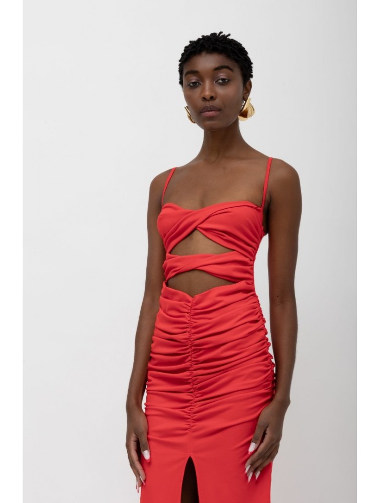 MALLORY THE LABEL Raisha Red Dress Κόκκινο Φόρεμα