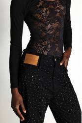 MALLORY THE LABEL Rene Black Denim Pants Μαύρο Τζιν Παντελόνι