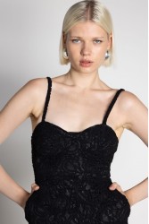 MALLORY THE LABEL Rose Black Dress Μαύρο δαντελένιο Φόρεμα