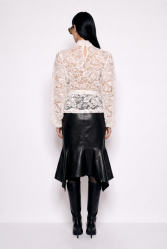 MALLORY THE LABEL Rosette White Lace Top Λευκό Δαντελένιο Τοπ