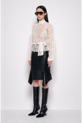 MALLORY THE LABEL Rosette White Lace Top Λευκό Δαντελένιο Τοπ