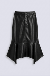 MALLORY THE LABEL Sabine Leather Skirt Μαύρη Δερμάτινη Φούστα