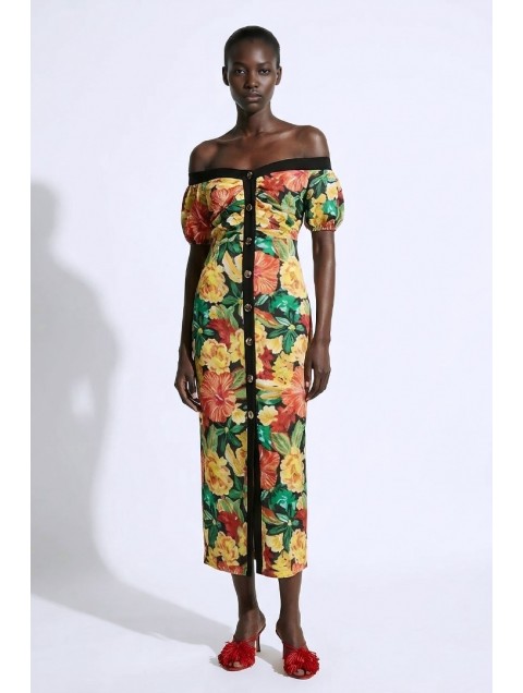 MALLORY THE LABEL Samba Floral Dress Φλοράλ Φόρεμα