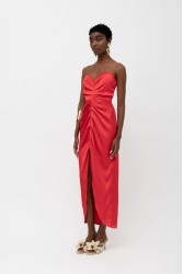 MALLORY THE LABEL Savanna Red Dress Κόκκινο Στράπλες Φόρεμα