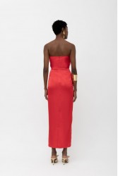 MALLORY THE LABEL Savanna Red Dress Κόκκινο Στράπλες Φόρεμα