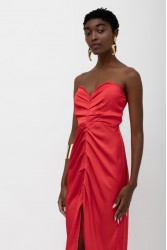 MALLORY THE LABEL Savanna Red Dress Κόκκινο Στράπλες Φόρεμα