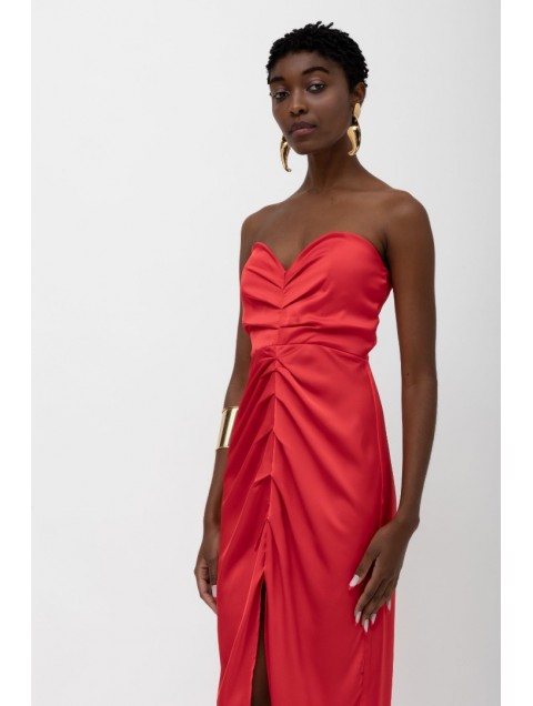 MALLORY THE LABEL Savanna Red Dress Red Strapless Dress