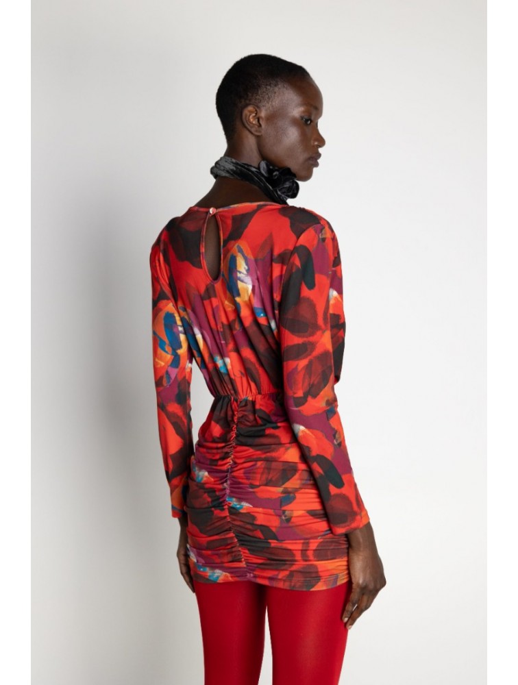MALLORY THE LABEL Silah Red Floral Dress Κόκκινο φλοράλ φόρεμα