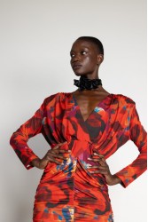 MALLORY THE LABEL Silah Red Floral Dress Κόκκινο φλοράλ φόρεμα