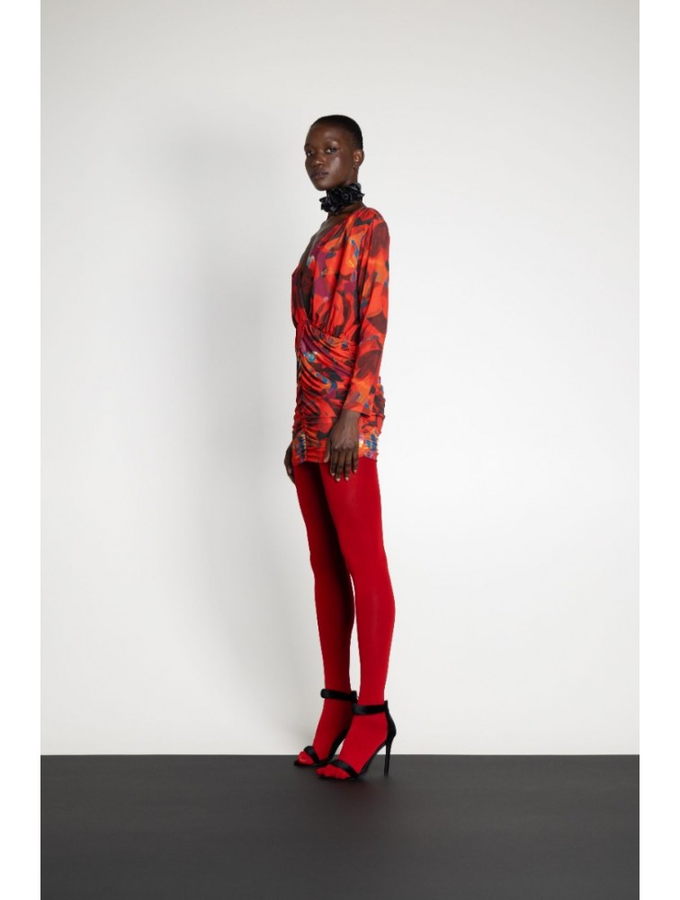MALLORY THE LABEL Silah Red Floral Dress Κόκκινο φλοράλ φόρεμα