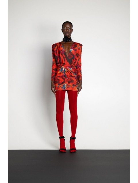 MALLORY THE LABEL Silah Red Floral Dress