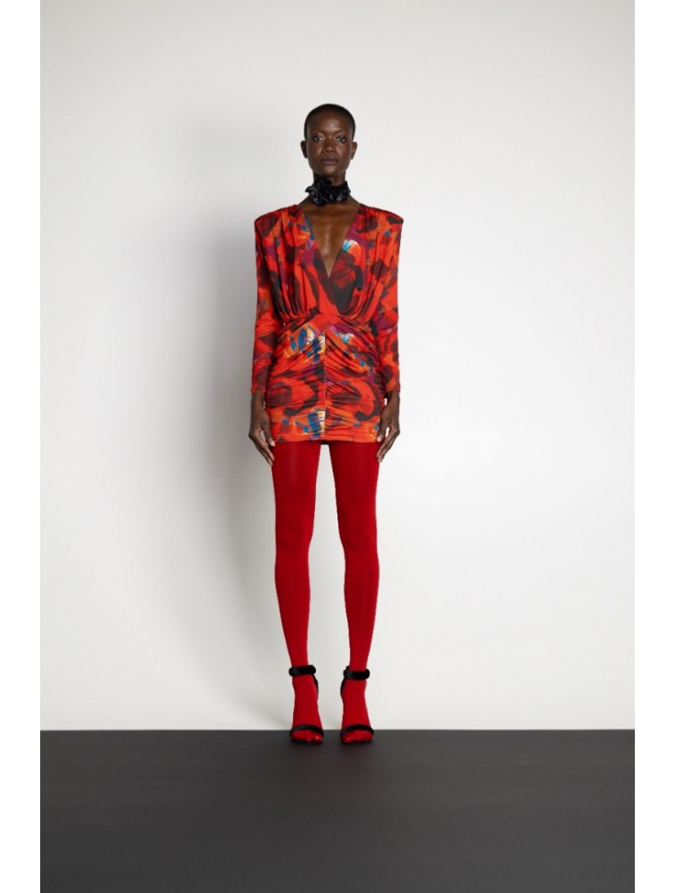 MALLORY THE LABEL Silah Red Floral Dress Κόκκινο φλοράλ φόρεμα