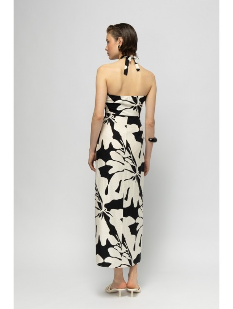 MALLORY THE LABEL Sun Spritz B&W Dress Ασπρόμαυρο Φόρεμα