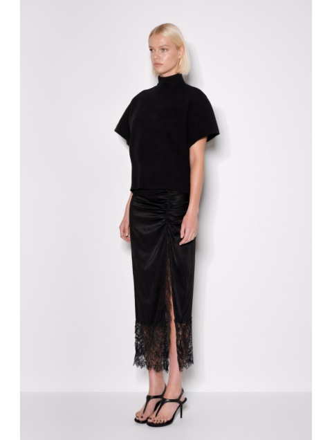 MALLORY THE LABEL Sylvia Black Skirt Μαύρη Φούστα με Δαντέλα