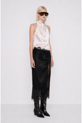 MALLORY THE LABEL Sylvia Black Skirt Μαύρη Φούστα με Δαντέλα
