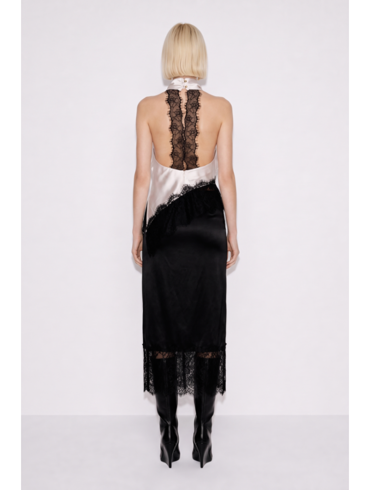 MALLORY THE LABEL Sylvia Black Skirt Μαύρη Φούστα με Δαντέλα