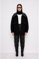 MALLORY THE LABEL Thalia Black Pants Μαύρο Παντελόνι