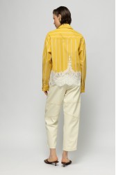 MALLORY THE LABEL The Ocean Club Yellow Shirt with Lace