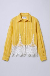 MALLORY THE LABEL The Ocean Club Yellow Shirt with Lace